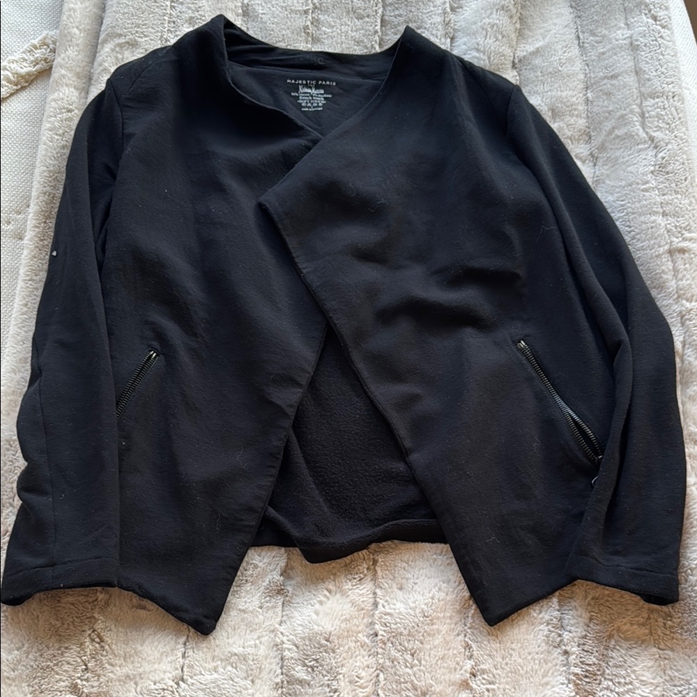 Black Open Front Cardigan
